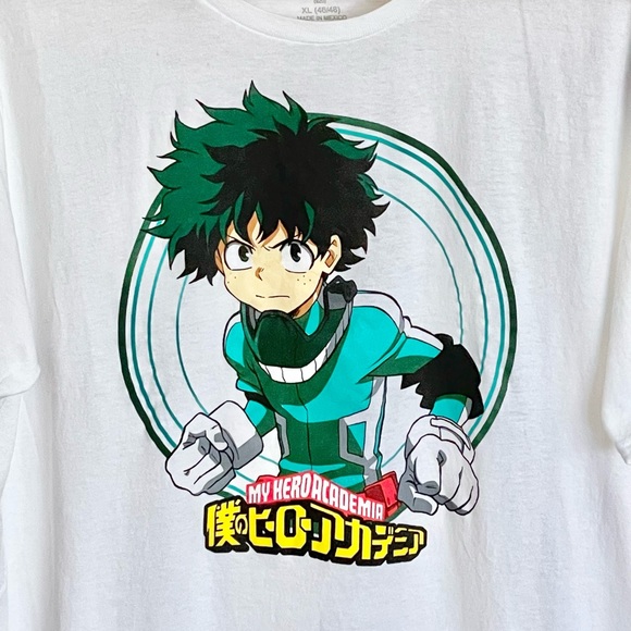 NEW My Hero Academia Deku Izuku Midoriya Graphic White T Shirt Adult size XL - Picture 3 of 5